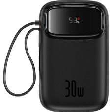 Baseus QPow 2 30W 10000mAh Power Bank with Built-in USB-C Cables - Black