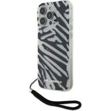 Karl Lagerfeld IML Zebra Pattern & Cord iPhone 16 Pro Case - Black