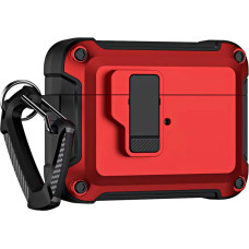 Hurtel Airpods 4 Pro Armor Case with Carabiner - Red