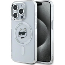 Karl Lagerfeld Etui Karl Lagerfeld IML Metal Choupette Head MagSafe na iPhone 15 Pro - białe