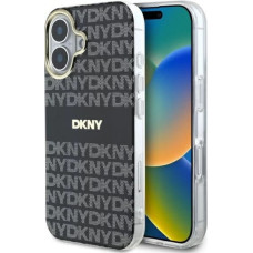 Dkny Etui DKNY Repeat Texture Pattern With Stripe na iPhone 16 - czarne