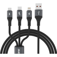 Dudao L3E 3 in 1 60W MicroUSB USB-C Lightning Cable 1.2m - Black