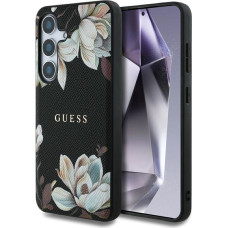 Guess Etui Guess Grained Printed Flower Pattern MagSafe do Samsung Galaxy S25 czarny