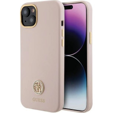 Guess Silicone Logo Strass 4G Case for iPhone 15 Plus / 14 Plus - Light Pink