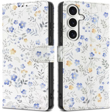 Tech-Protect Wallet Case for Samsung Galaxy S25 - Daisies with Leaves