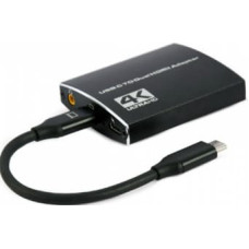 Gembird Adapteris Gembird USB-C Type-C Male - 2 x HDMI Female 4K Black