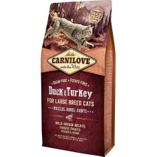 Carnilove Duck & Turkey Large Breed Cats 6 kg barība kaķiem