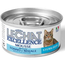 Lechat Excelence Mousse STERILISED Tuna and Pork 85 g - konservi kaķiem