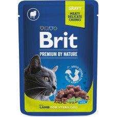 Brit Premium Cat Pouch Lamb for Sterilised 100 g konservi kaķiem