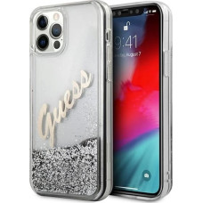 Guess GUHCP12LGLVSSI iPhone 12 Pro Max 6.7" silver/silver hardcase Glitter Vintage Script