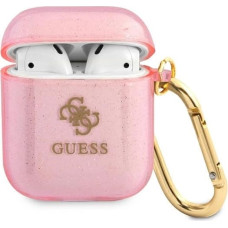 Guess GUA2UCG4GP AirPods cover pink/pink Glitter Collection