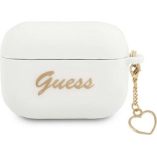 Guess GUAPLSCHSH AirPods Pro cover white/white Silicone Charm Heart Collection