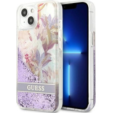 Guess GUHCP13SLFLSU iPhone 13 mini 5.4" purple/purple hardcase Flower Liquid Glitter