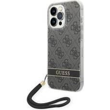 Guess GUOHCP14LH4STK iPhone 14 Pro 6.1 "black / black hardcase 4G Print Strap