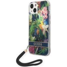 Guess GUOHCP14SHFLSB iPhone 14 6.1 "blue / blue hardcase Flower Strap