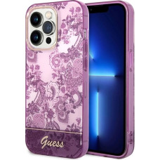 Guess Porcelain Collection case for iPhone 14 Pro Max - fuchsia