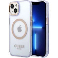 Guess GUHMP14SHTCMU iPhone 14 6.1" purple/purple hard case Gold Outline Translucent MagSafe