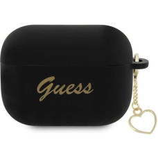 Guess GUAP2LSCHSK AirPods Pro 2 cover black/black Silicone Charm Heart Collection