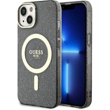 Guess Glitter Gold MagSafe case for iPhone 14 - black