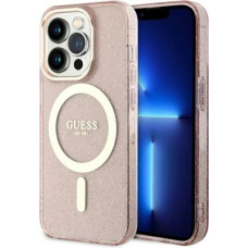 Guess GUHMP14XHCMCGP iPhone 14 Pro Max 6.7" pink/pink hardcase Glitter Gold MagSafe