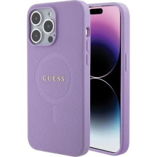 Guess Saffiano MagSafe case for iPhone 15 Pro - purple