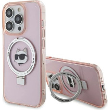 Karl Lagerfeld KLHMP15XHMRSCHP iPhone 15 Pro Max 6.7" pink/pink hardcase Ring Stand Choupette Head MagSafe