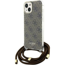 Guess Crossbody Cord 4G Print case for iPhone 15 / 14 / 13 - brown