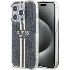 Guess IML 4G Gold Stripe case for iPhone 15 Pro Max - black