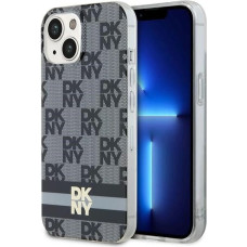 Dkny IML Checkered Mono Pattern & Printed Stripes MagSafe Case for iPhone 15/14/13 - Black