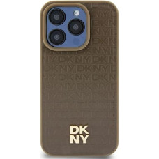 Dkny Leather Pattern Metal Logo MagSafe case for iPhone 15 / 14 / 13 - brown