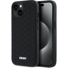 Dkny 3D Rubber Repeat Pattern case for iPhone 15 Plus - black