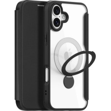 Dux Ducis Skin X Pro iPhone 16 Case with MagSafe, Flip and Stand - Black