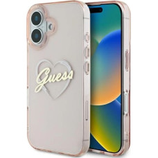 Guess IML Heart iPhone 16 Case - Pink