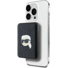 Karl Lagerfeld Powerbank inductive KLPB5FPGKSKIHK 16W 5000mAh black/black Karl Head Pin MagSafe