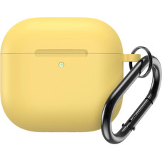 Hurtel Silicone Case for Airpods 4 with Carabiner - Yellow