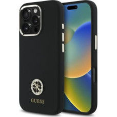 Guess Silicone Logo Strass 4G Case for iPhone 16 Pro - Black