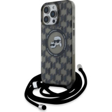 Karl Lagerfeld IML Crossbody Monogram Karl & Choupette Head MagSafe Case for iPhone 16 Pro Max - Black