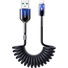 Joyroom S-A43 Crystal-Clear Series 3A USB-A - Lightning spiral cable 1.5m - black