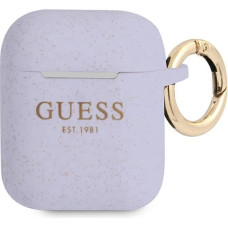 Guess GUA2SGGEU AirPods cover purple/purple Silicone Glitter