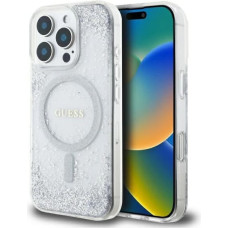 Guess Etui Guess Resin Gradient Glitter MagSafe na iPhone 16 Pro - srebrne