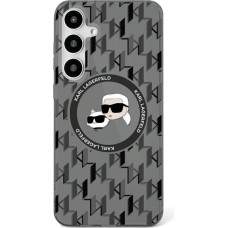 Karl Lagerfeld Etui Karl Lagerfeld Button Karl&Choupette Heads On KL Pattern MagSafe Samsung Galaxy S25 czarny