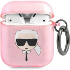 Karl Lagerfeld KLA2UKHGP AirPods cover różowy/pink Glitter Karl`s Head