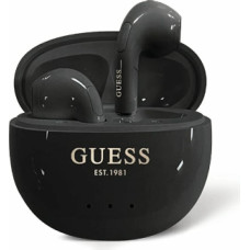 Guess Glossy Effect Egg Shape Printed Classic Logo TWS headphones - black