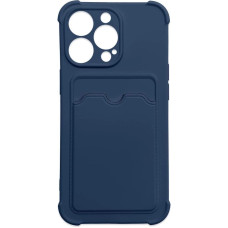 Hurtel Card Armor Case Pouch Cover for iPhone 13 Pro Max Card Wallet Silicone Air Bag Armor Case Navy Blue