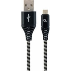 Gembird USB Male - Micro USB Male Premium cotton braided 2m Black/White