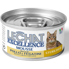 Lechat Excelence Mousse STERILISED Chicken and Livers 85 g - konservi kaķiem