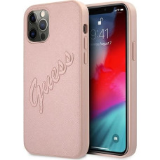 Guess GUHCP12LRSAVSRG iPhone 12 Pro Max 6.7" pink/pink hardcase Saffiano Vintage Script