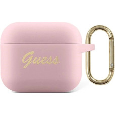 Guess GUA3SSSI AirPods 3 cover pink/pink Silicone Vintage Script