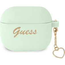 Guess GUA3LSCHSN AirPods 3 cover green/green Silicone Charm Heart Collection