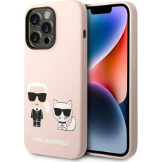 Karl Lagerfeld KLHMP14XSSKCI iPhone 14 Pro Max 6.7" hardcase light pink/light pink Silicone Karl & Choupette Magsafe